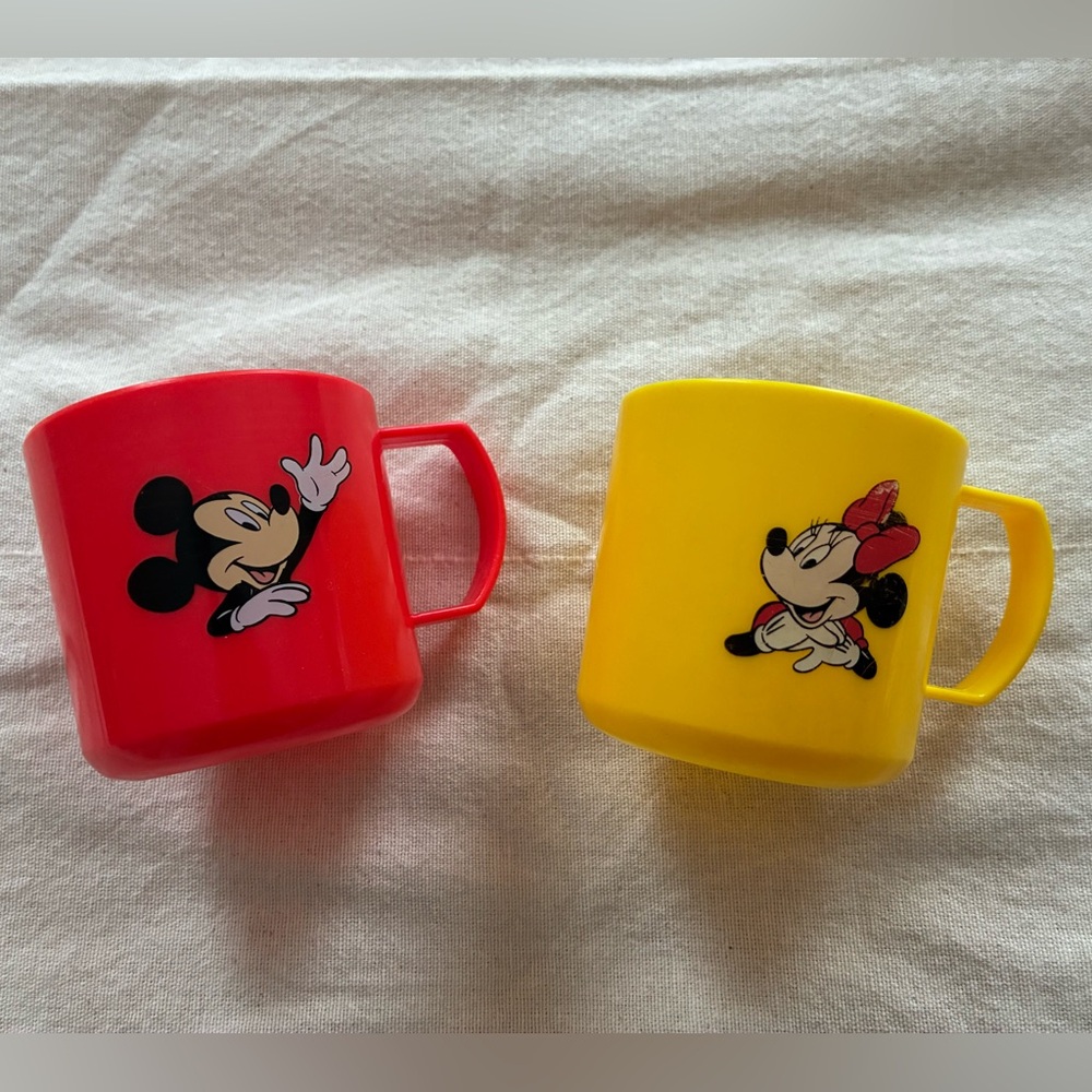 90s Vintage Disney Avon Exclusive Mickey Minnie Mouse Children’s Pair of Teacups